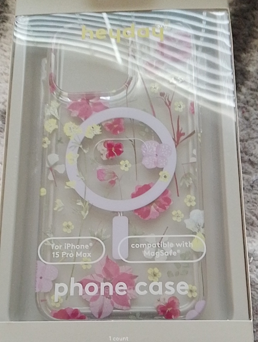 heyday Clear Floral Phone Case with Pink and Yellow Flowers